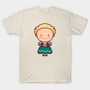 Cute German Bavarian Girl in Traditional Dress T-Shirt